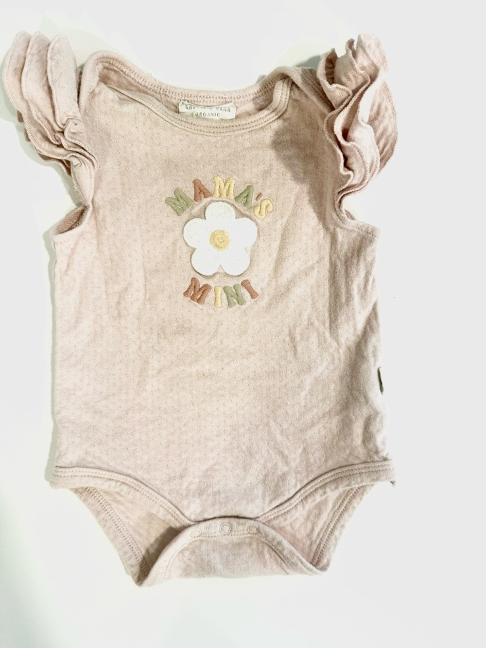 Organic Cotton Pink Floral Ruffle-Sleeve One-Piece